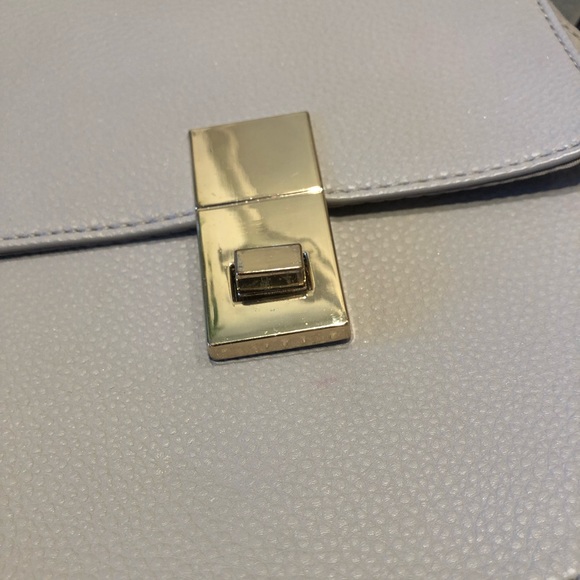 Express Light Gray & Gold Structured Crossbody Purse - Picture 8 of 9